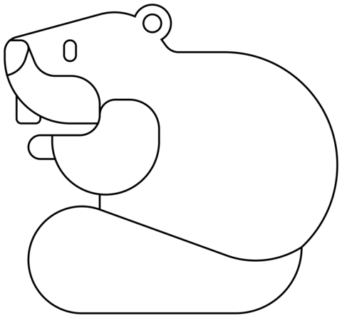 Beaver Emoji Coloring Page